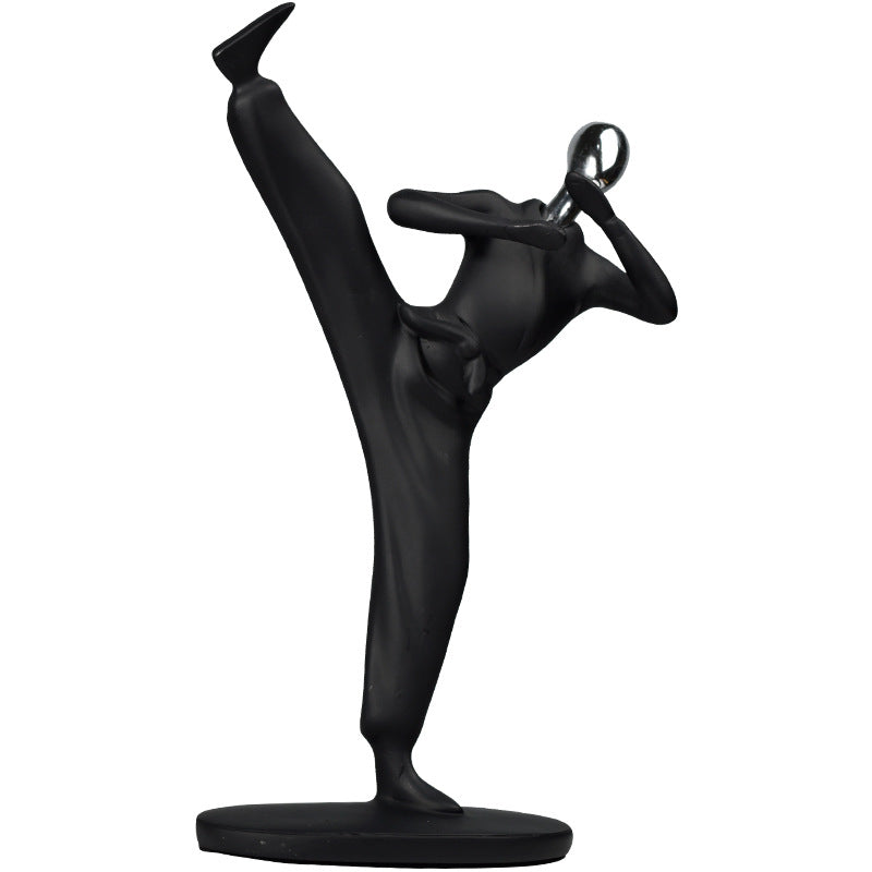 Black Abstract Music & Sports Resin Statue – Home & Music Room Decoration