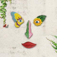 Colorful Butterfly Tree Face Wall Pendant – Resin Garden and Indoor Decorative Ornament