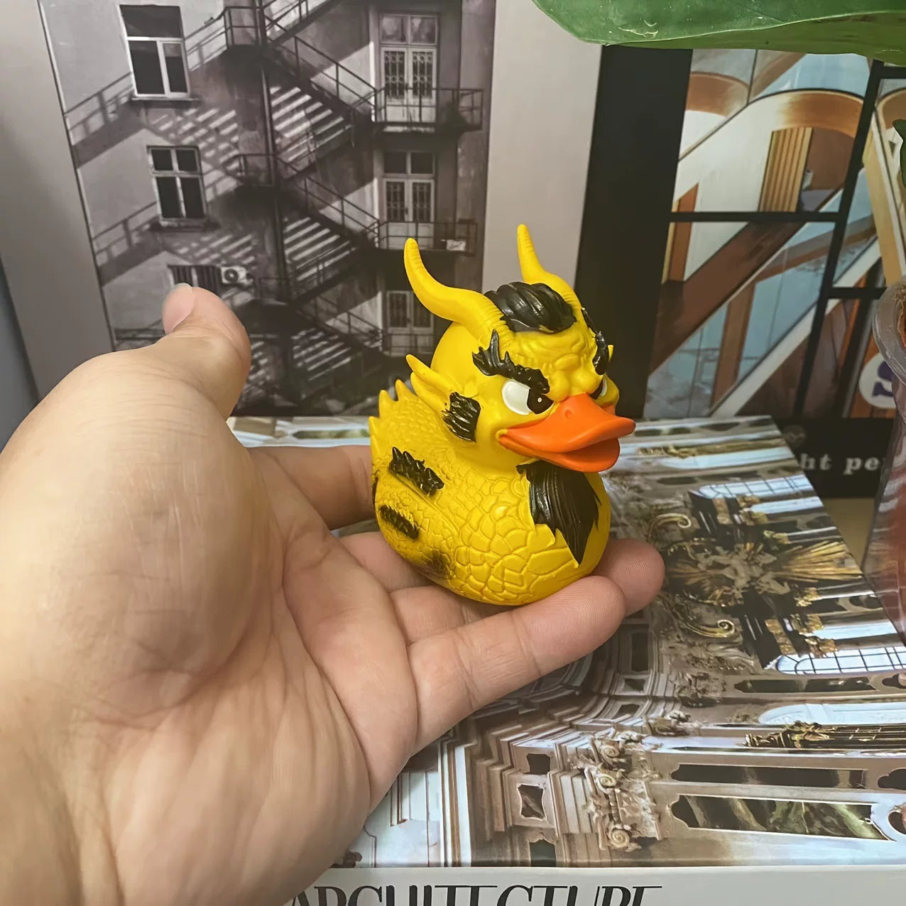 Creative Dragon Duck Resin Figurine – Decorative Desktop Accent