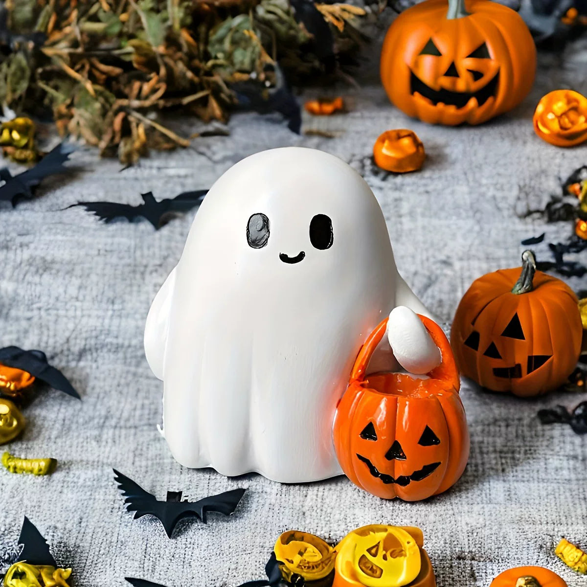 Creative Cute Ghost Resin Ornament – Decorative Desktop Figurine
